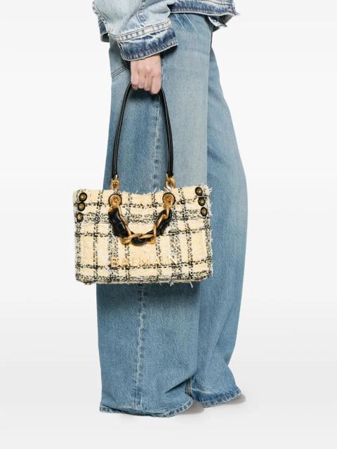 Balmain tweed chain tote bag - Yellow - zdjęcie produktu nr 2