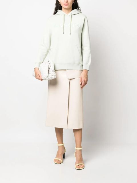 Lanvin logo-embroidered hoodie - Green