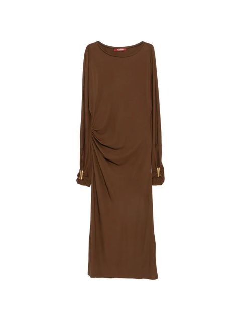 Max Mara ruched long-sleeve dress - Brown - zdjęcie produktu nr 1