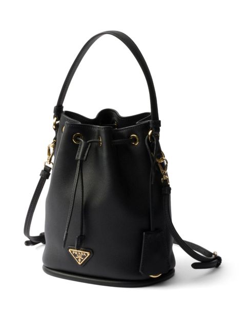 Prada mini leather bucket bag - Black