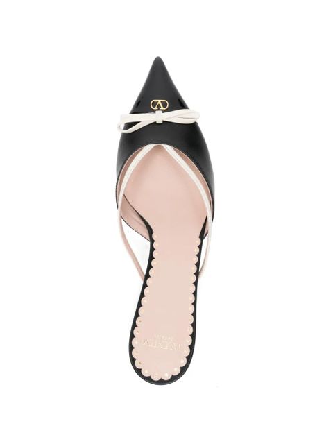 Valentino Garavani ribbon logo mules - Black