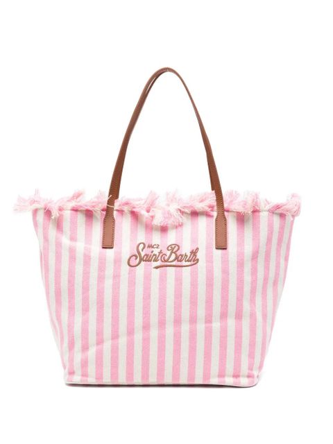 MC2 Saint Barth striped beach bag - White - zdjęcie produktu nr 1
