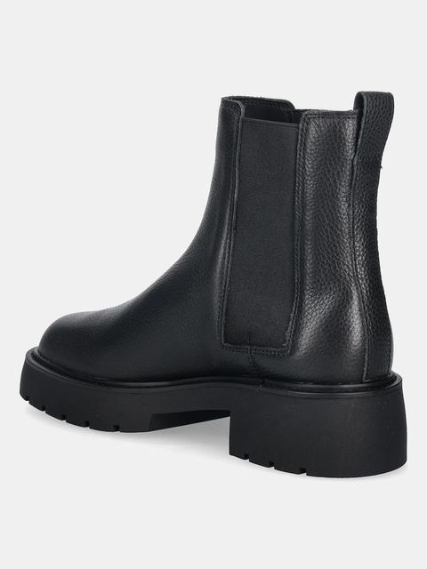 Calvin Klein sztyblety skórzane CHUNKY CHELSEA BOOT LTH kolor czarny na płaskim obcasie YW0YW02072 - zdjęcie produktu nr 2