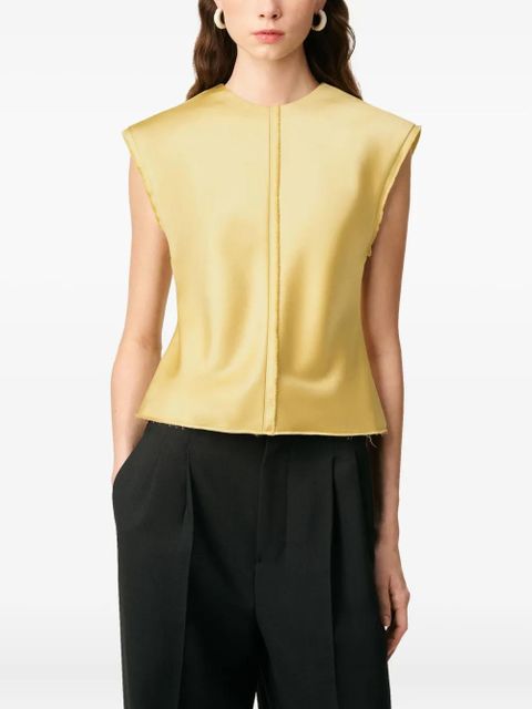 AMI Paris raw-edge sleeveless top - Green