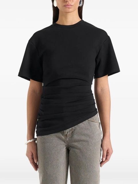 Manière De Voir Pauline ruched asymmetric T-shirt - Black - zdjęcie produktu nr 1