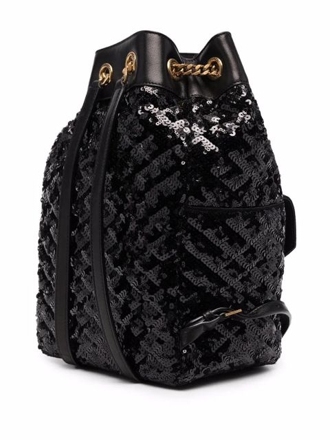 Saint Laurent Joe sequin-embellished backpack - Black