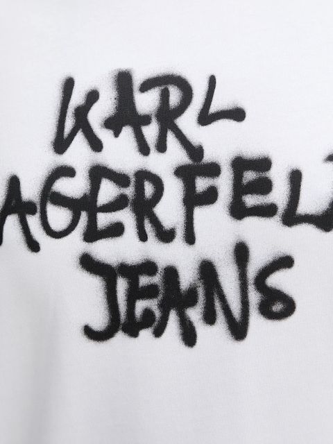 Karl Lagerfeld Jeans sukienka bawełniana kolor biały mini oversize B1W13043