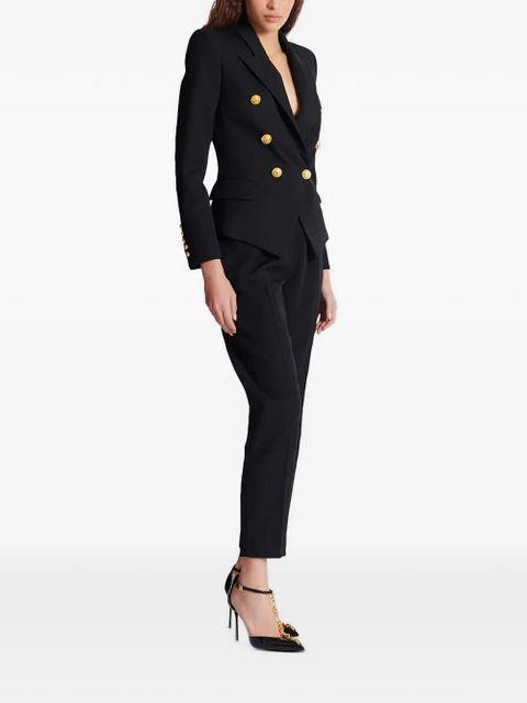 Balmain double-breasted wool blazer - Black