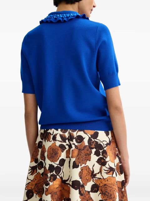 Essentiel Antwerp Jewelry ruffled polo shirt - Blue