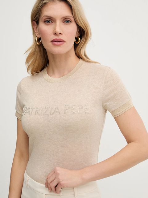 Patrizia Pepe t-shirt kolor beżowy 8K0278 K128