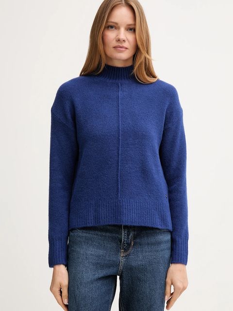 Pepe Jeans sweter z domieszką wełny damski kolor niebieski z półgolfem PL7000032 - zdjęcie produktu nr 1