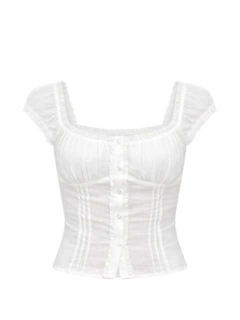 Reformation Alabama lace-trim top - White - zdjęcie produktu nr 1