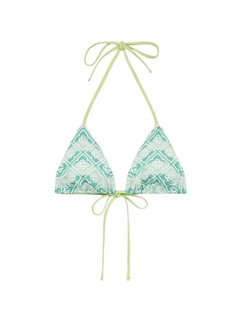 Casablanca monogram-pattren string bikini top - Green - zdjęcie produktu nr 1