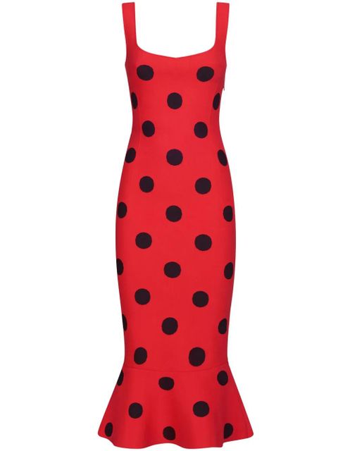 Marni polka dot-print midi dress - Red - zdjęcie produktu nr 1