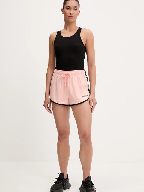 adidas Originals szorty Sprinter Shorts damskie kolor pomarańczowy z aplikacją high waist JN5643