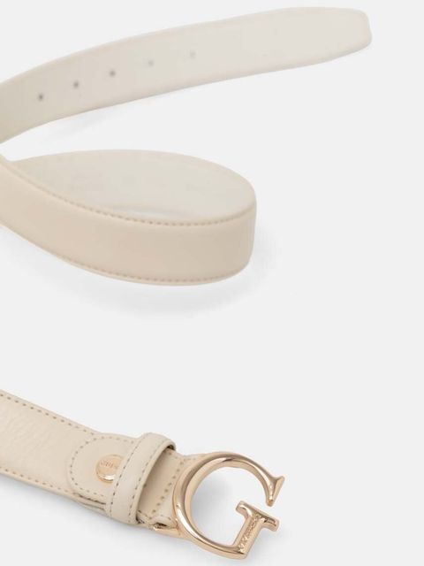 Guess pasek skórzany damski kolor beżowy