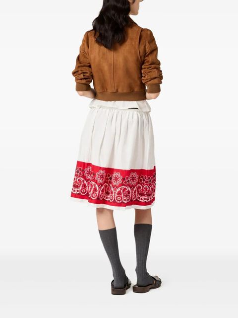 Miu Miu Slubbed Bandana poplin skirt - White - zdjęcie produktu nr 2