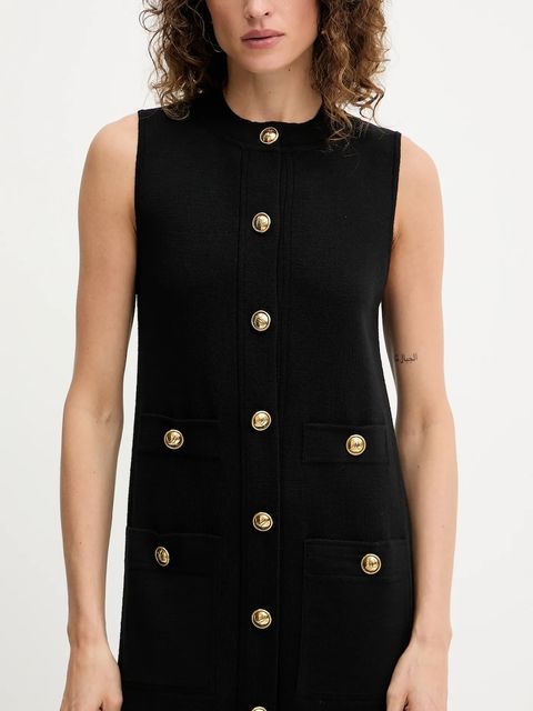 Luisa Spagnoli sukienka wełniana kolor czarny mini prosta 100065