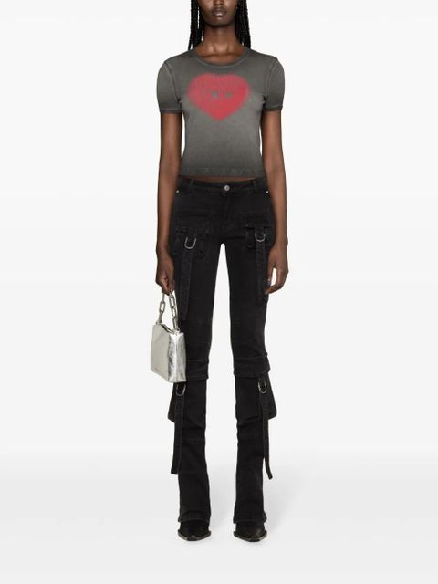 Diesel logo heart-print faded T-shirt - Black - zdjęcie produktu nr 2