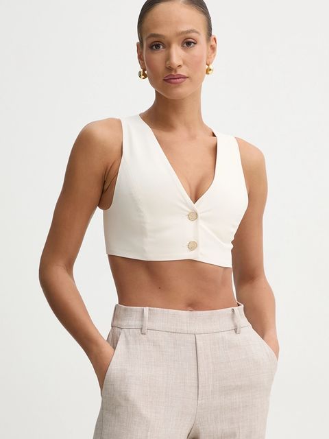 Simona Corsellini kamizelka kolor beżowy jednorzędowa P25CPTO011