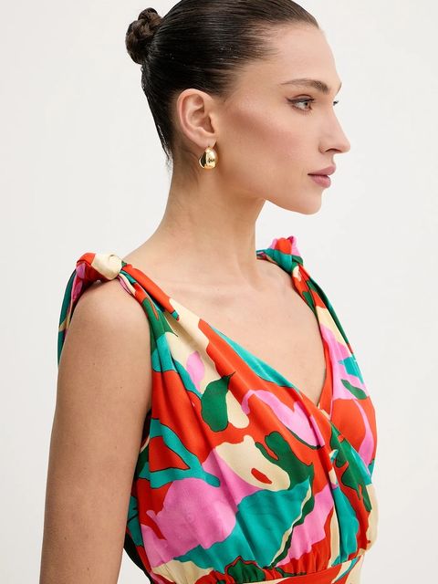 Morgan sukienka kolor pomarańczowy maxi rozkloszowana RBY.F