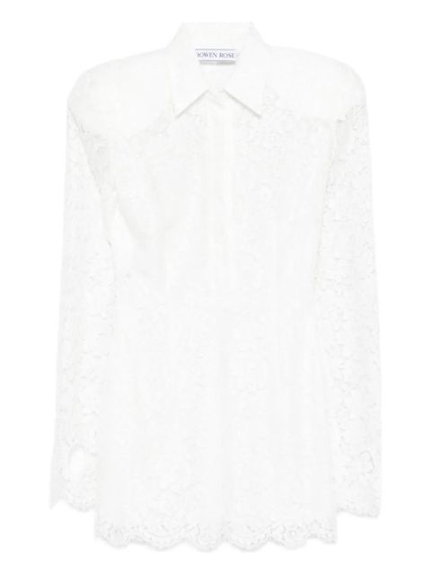 Rowen Rose long-sleeve lace mini dress - White - zdjęcie produktu nr 1