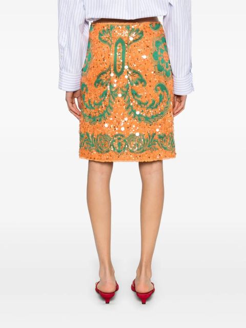 ETRO sequinned mini skirt - Orange