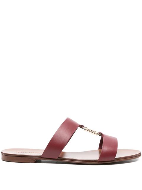 Dolce & Gabbana leather logo-plaque sandals - Red - zdjęcie produktu nr 1