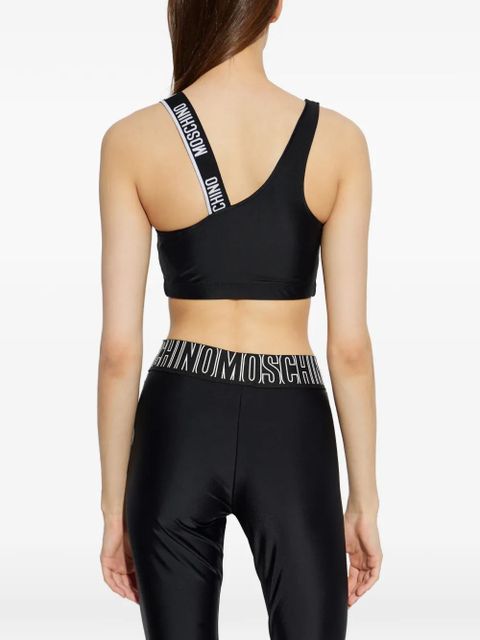 Moschino one-shoulder sports top - Black