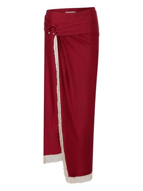 Rabanne fringed wrap skirt - Red - zdjęcie produktu nr 1