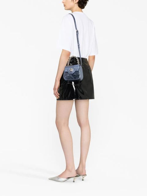 Versace La Medusa metallic leather mini bag - Blue