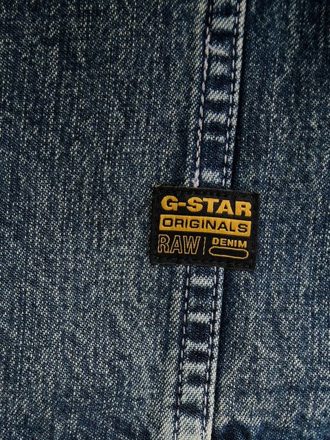 G-Star koszula jeansowa damska kolor niebieski relaxed z kołnierzykiem klasycznym D26801.D777