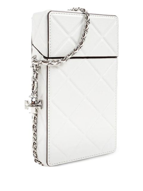 Tory Burch logo-plaque phone bag - White