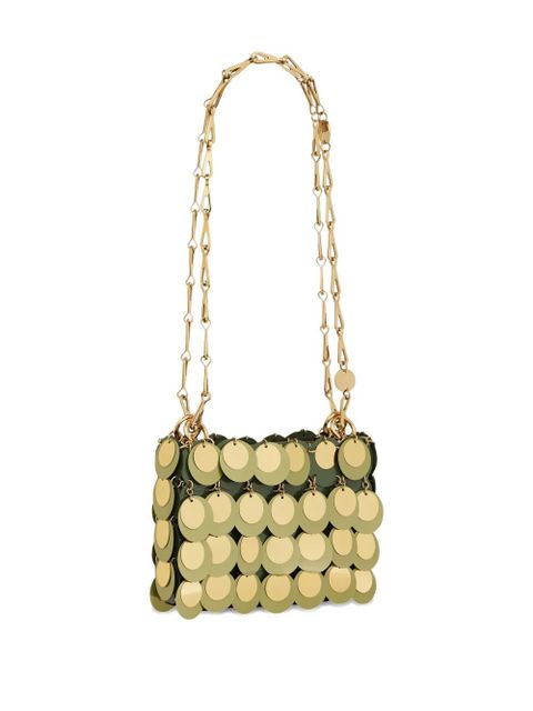 Rabanne nano Sparkle shoulder bag - Green