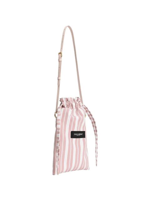 Dolce & Gabbana Essenza bag in striped poplin - Pink