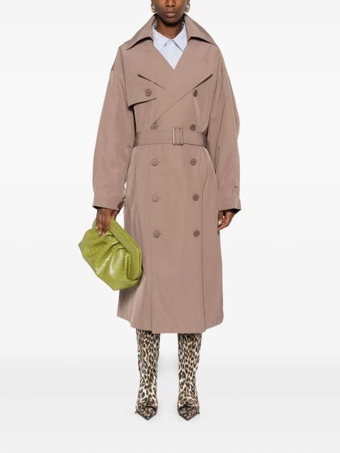 The Frankie Shop double-breasted belted trench coat - Brown