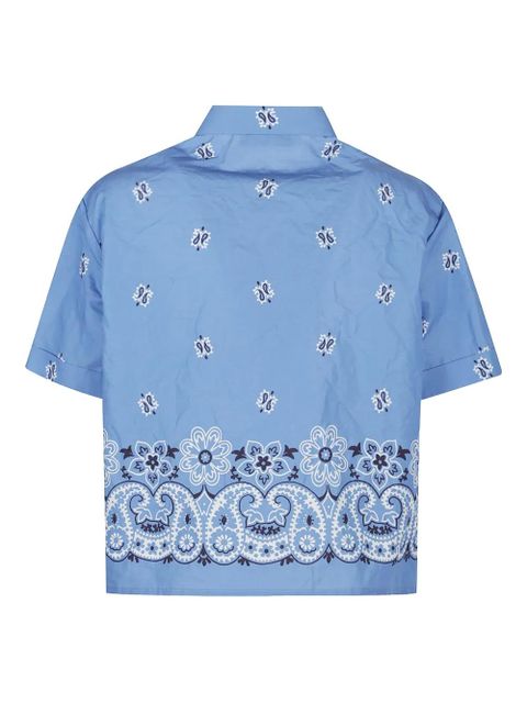 Miu Miu bandana-print short-sleeve shirt - Blue - zdjęcie produktu nr 2