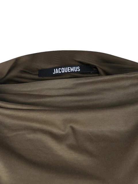 Jacquemus draped one-shoulder midi dress - Green