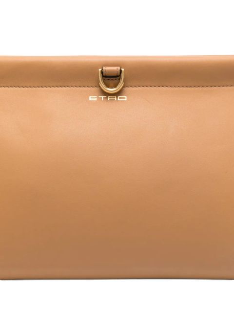 ETRO medium Talk leather clutch bag - Brown