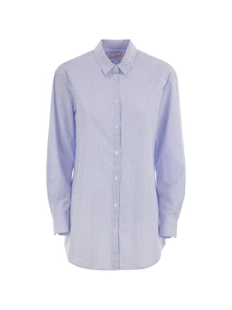 MC2 Saint Barth Brigitte oversized striped cotton shirt - Blue - zdjęcie produktu nr 1
