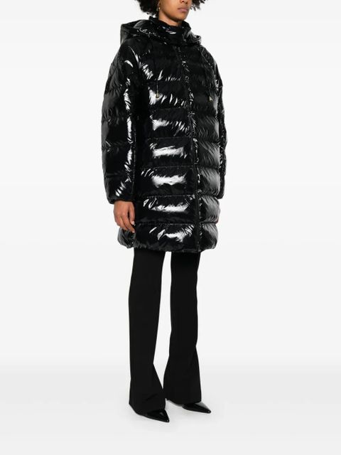PINKO hooded-quilted coat - Black