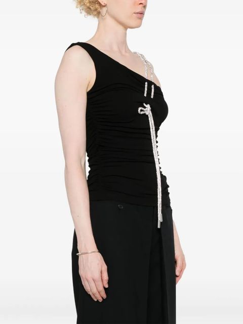 Off-White ruched crepe top - Black