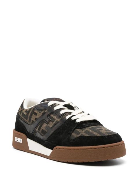 FENDI Zucca-monogram panelled sneakers - Black