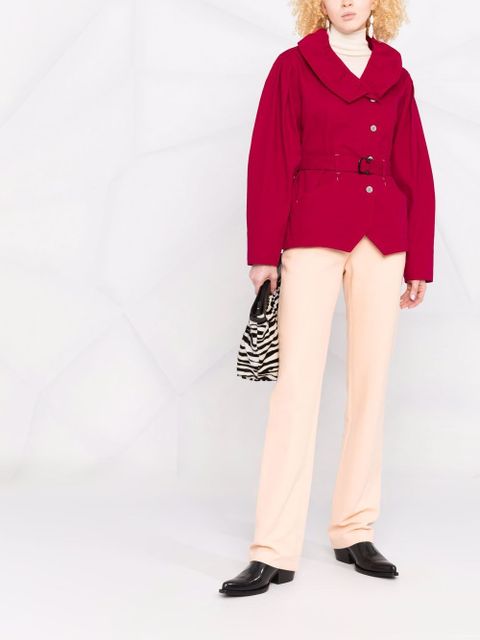 ISABEL MARANT Dipazo belted wide-collar jacket - Red