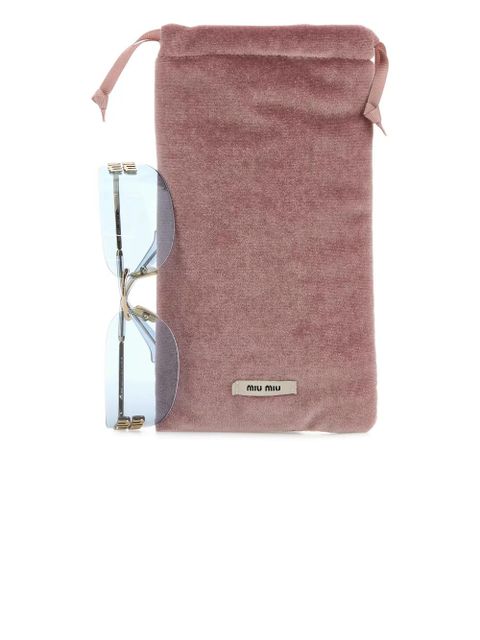 Miu Miu Eyewear logo-appliqué sunglasses - Gold