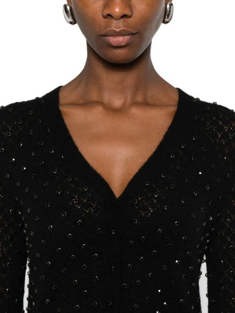 Max Mara embellished v-neck cardigan - Black