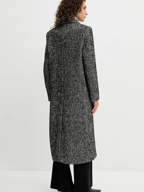 BOSS Orange płaszcz z dodatkiem wełny kolor czarny 50548092 - zdjęcie produktu nr 2