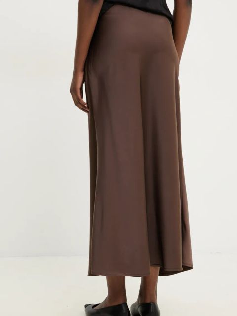 Answear.LAB spódnica kolor brązowy maxi rozkloszowana