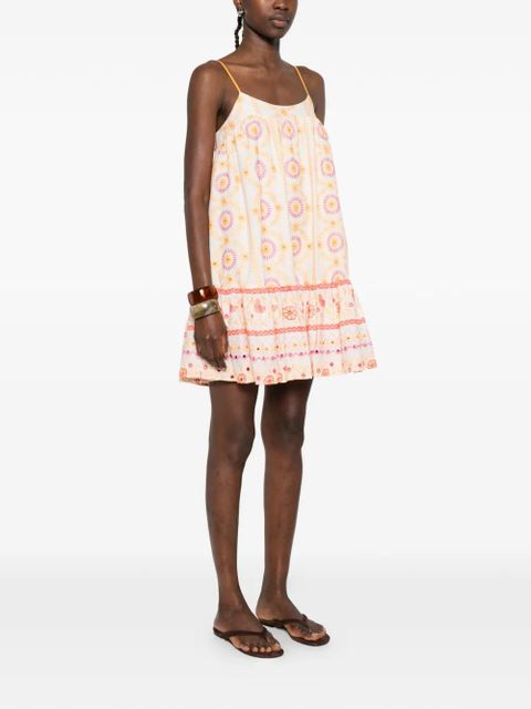 TWINSET floral-embroidered mini dress - Neutrals