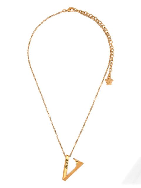 Versace V-pendant necklace - Gold